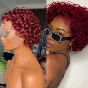 Pixie Cut Curly Frontal Wig - Image 3